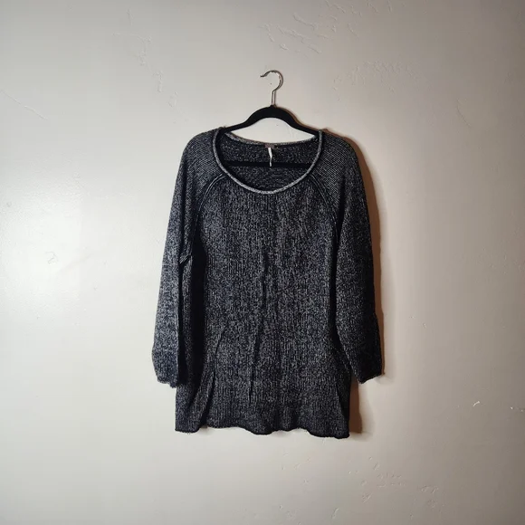 Free People Lennox Tunic Sweater In Onyx Size Small - Picture 2 of 8